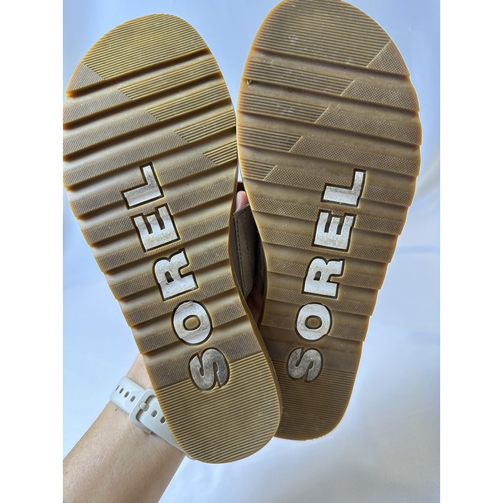 SOREL Womens Ella II Suede + Metallic Leather Slide Sandals Sz 7‎ - Picture 7 of 7